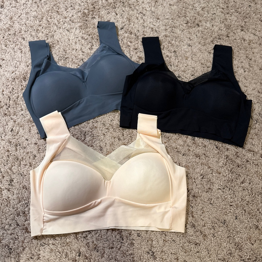 Women's Unbranded Bras XL Beige Black Gray 3 Pieces
